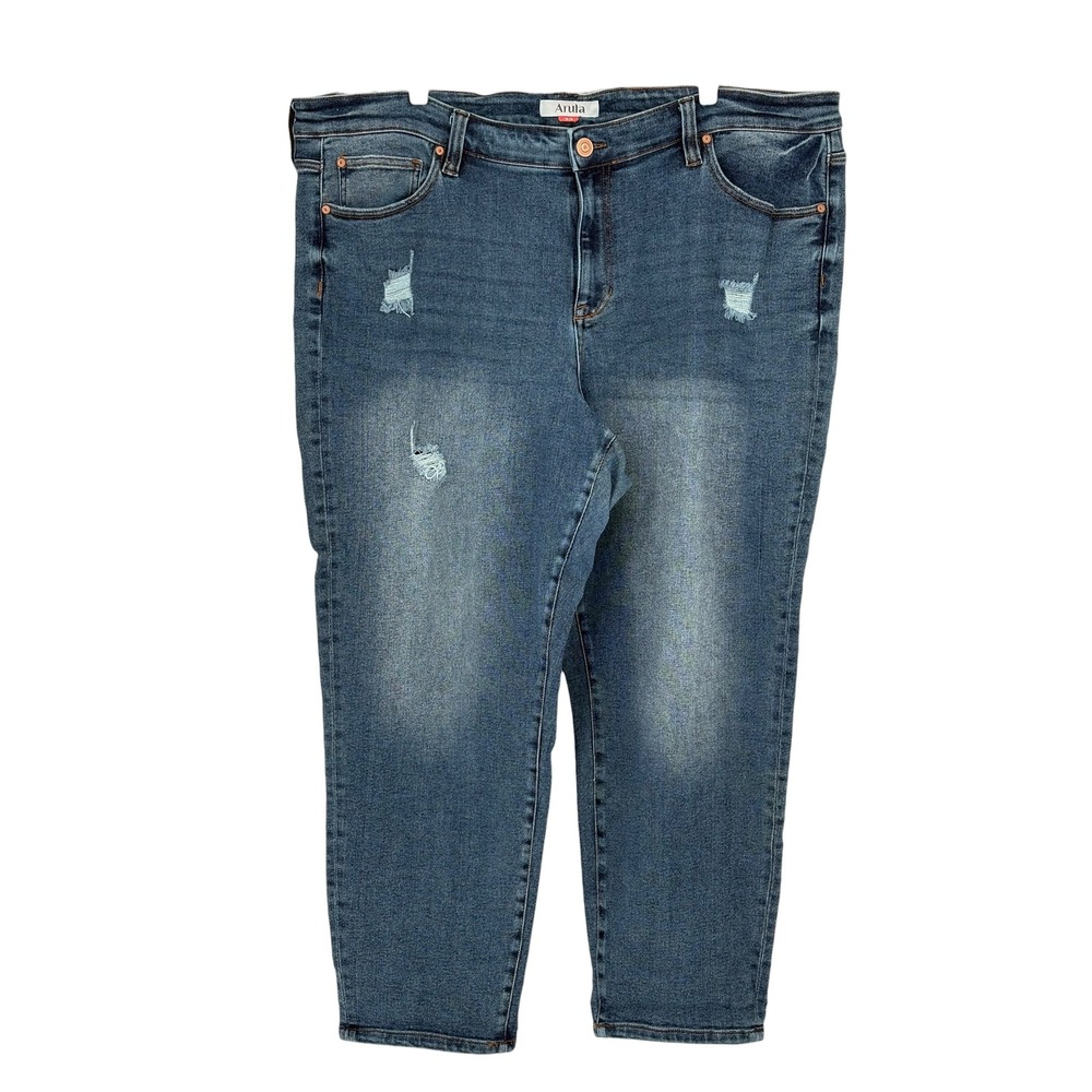 Arula Crux Skinny‎ Jeans Blue Distressed High Rise Stretch Size 22